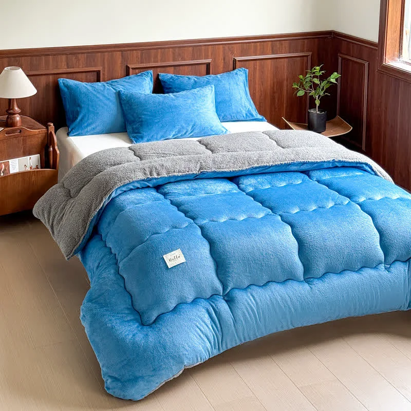 Casual Ownkoti Plush Solid Quilted Sherpa Blanket Clean