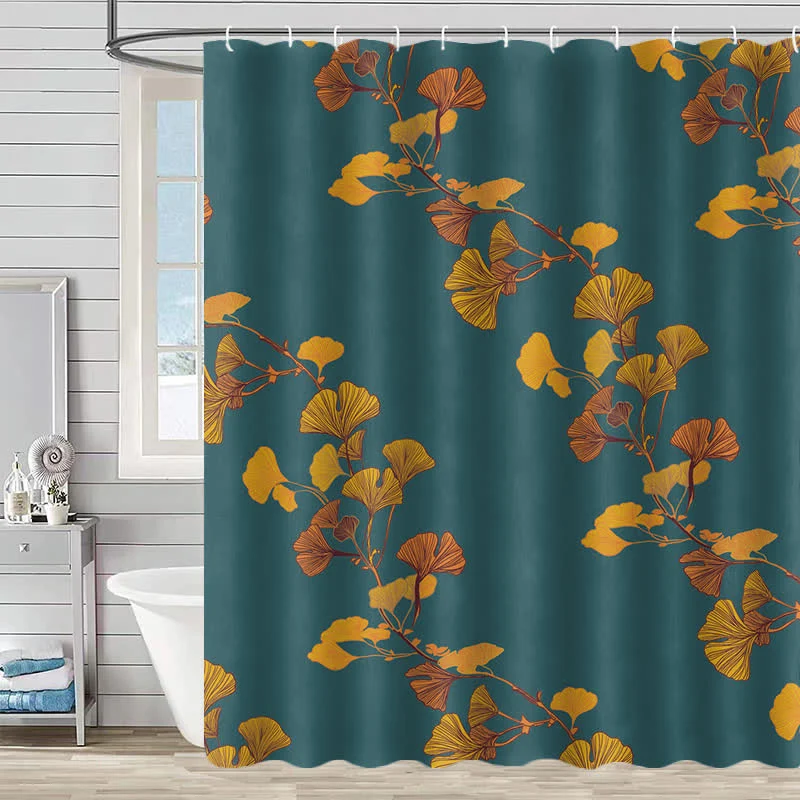 Artisan Ownkoti Ginkgo Leaf Print Shower Curtain Prestigious