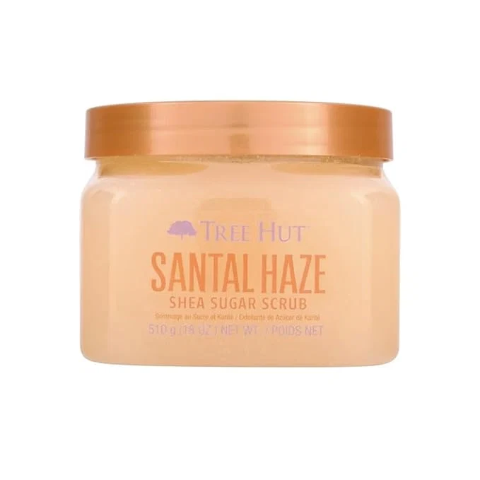 Recyclable Tree Hut Santal Haze Shea Sugar Scrub Exfoliating Hydrating Moisturizing Safe