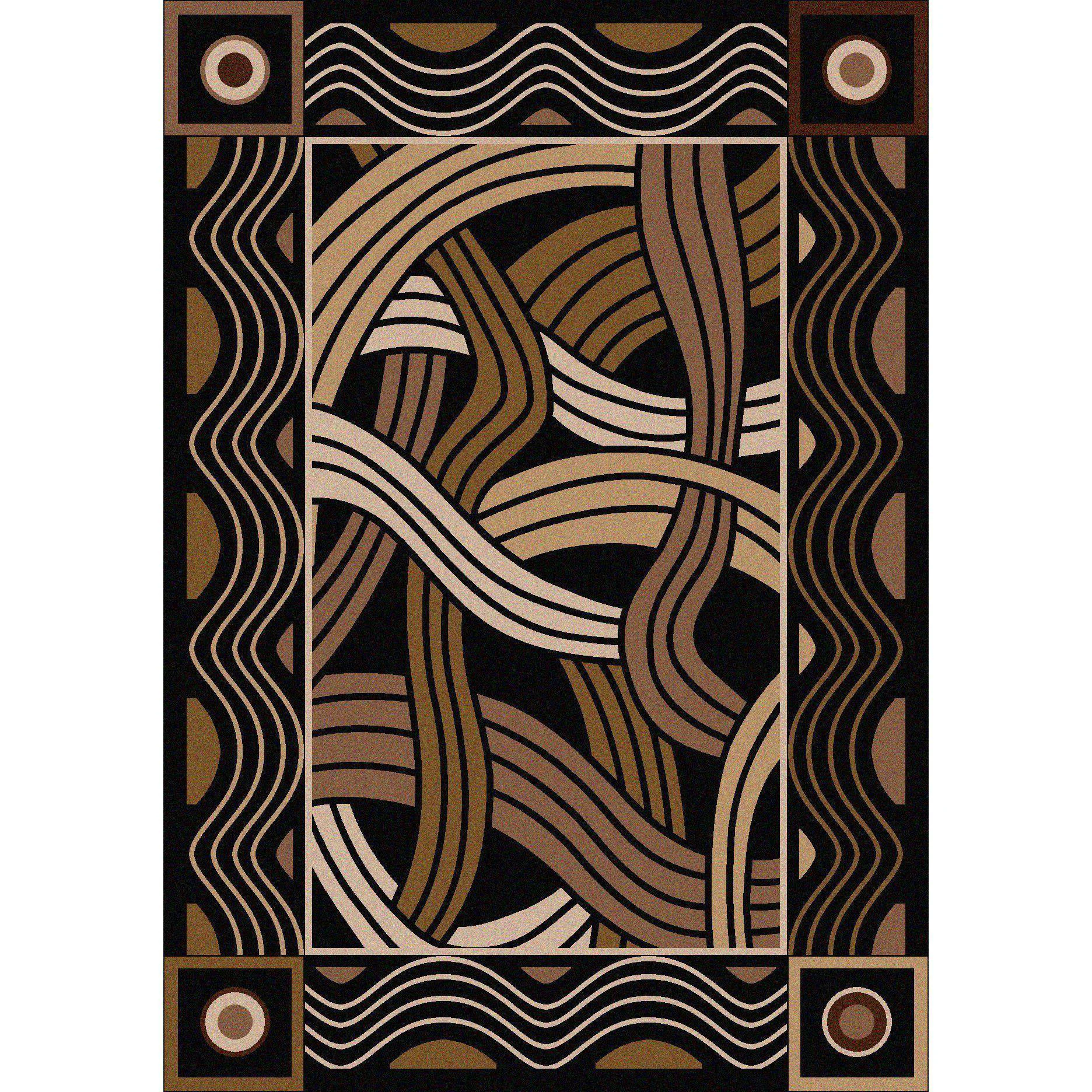 Trendy Tangled Rug – Black Classic