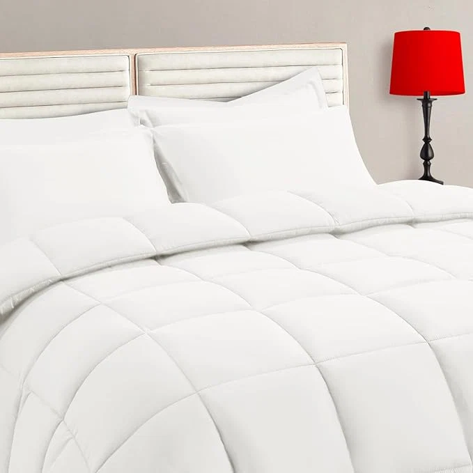 Sophisticated TAIMIT Ivory Full Size Comforter Set - 7 Pieces Bed in a Bag Bedding Sets with All Season Soft Quilted Warm Fluffy Reversible Comforter Flat Sheet Fitted Sheet 2 Pillow Shams 2 Pillowcases Pure
