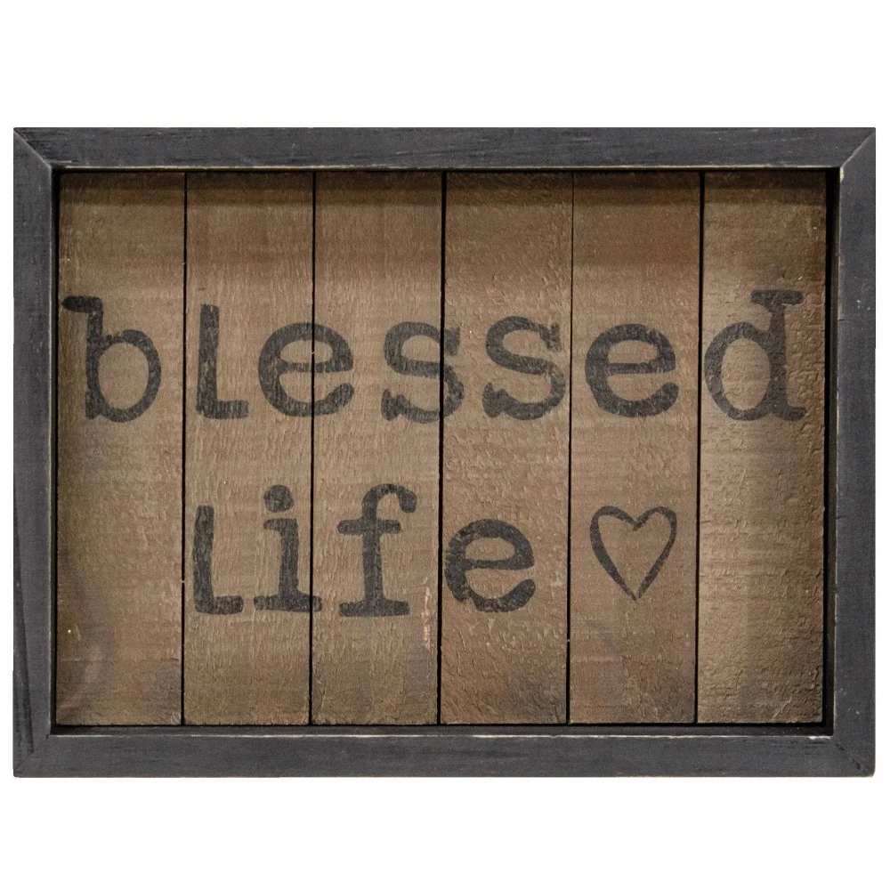 Specialty Blessed Life Slat Sign Enhanced