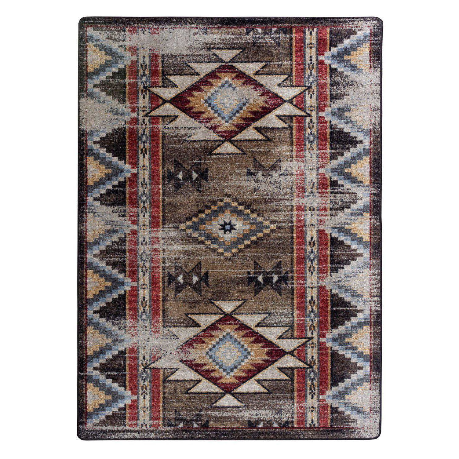 Practical Southwest Archers Distressed Rug – Brown Consistent