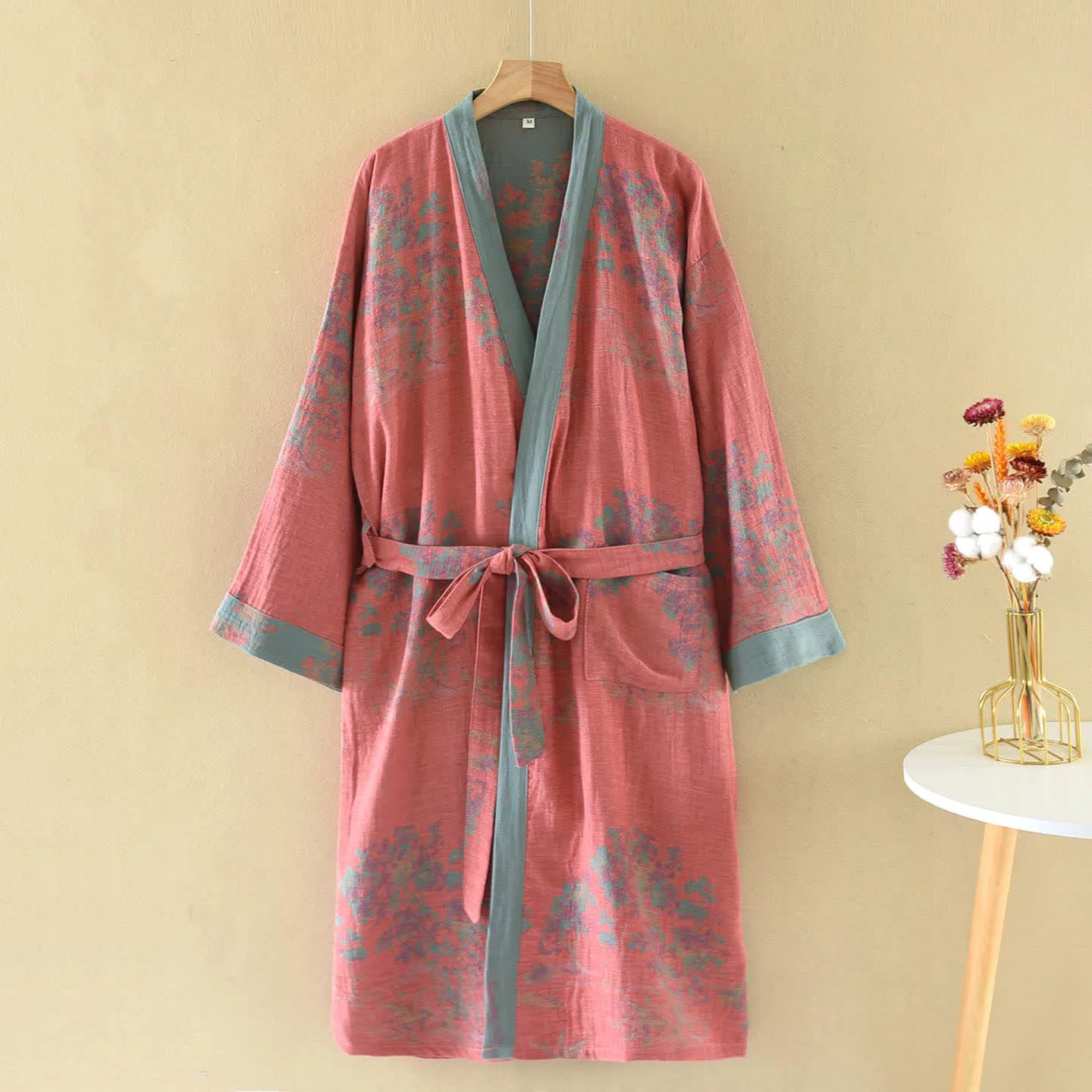 Efficient Ownkoti Rustic Bushes Cotton Gauze Kimono Robe Top-Quality