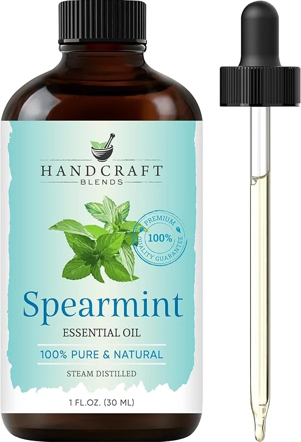 Easy-to-Use Handcraft Blends Spearmint Essential Oil – 1 Fl Oz – Pure and Natural – Practical