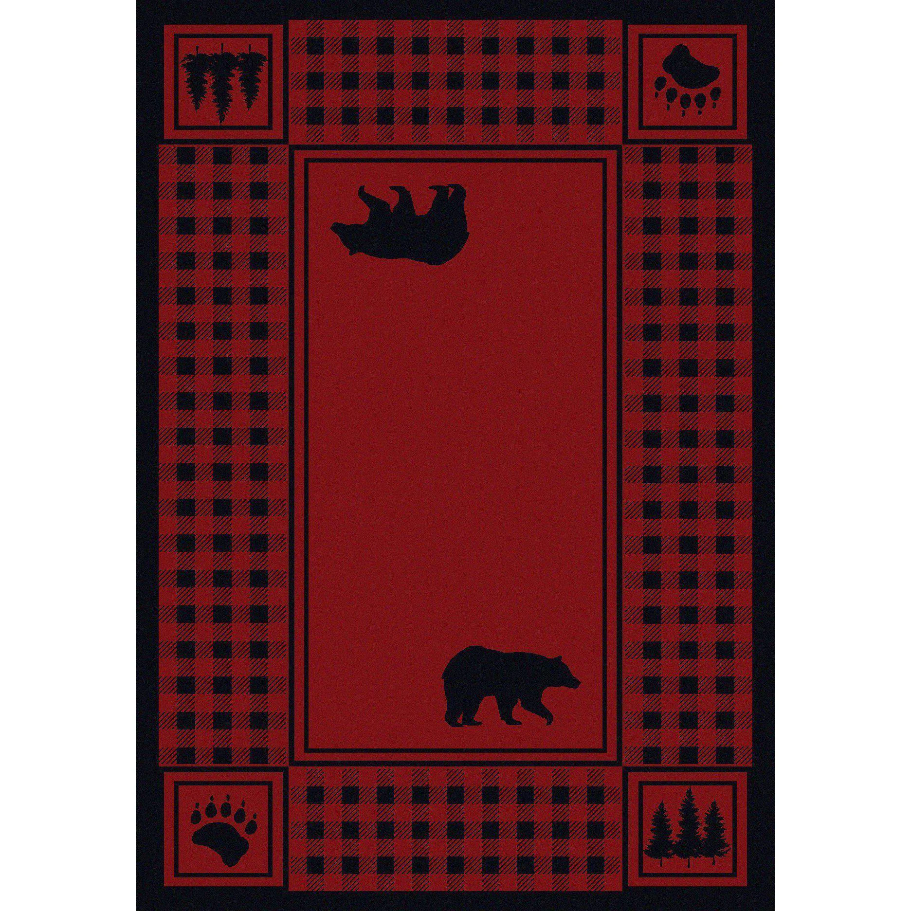 Responsible Mother Bear Refuge Rug – Red Unique