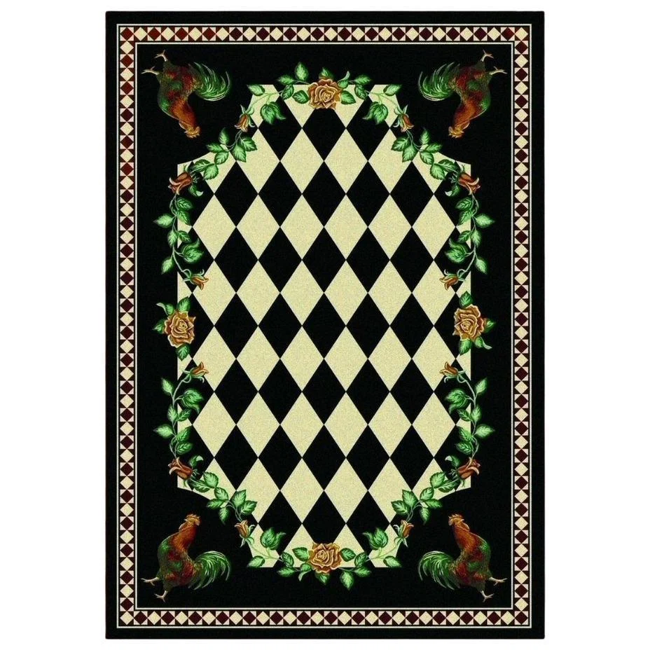 Original Design Southwestern Farm Rug – Black First-Class