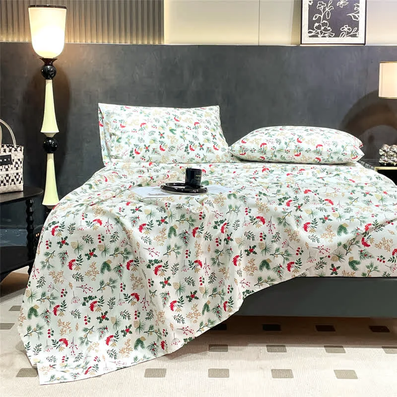 Innovative Ownkoti Christmas Festive Botanical Sheet Set Eco-Friendly