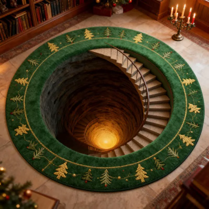 Consistent Ownkoti Christmas 3D Staircase Illusion Rug High-Grade
