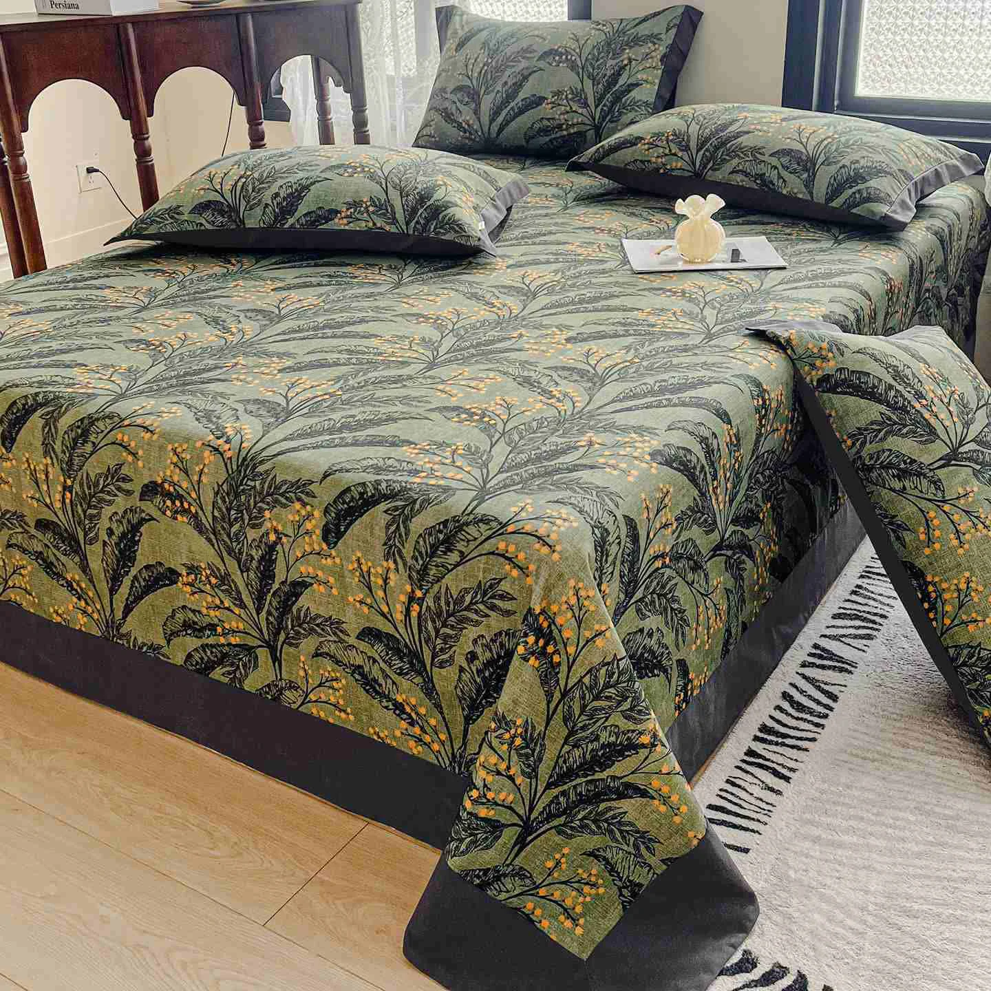 Authentic Ownkoti Botanical Berry Brushed Cotton Sheet Bedspread Crafted