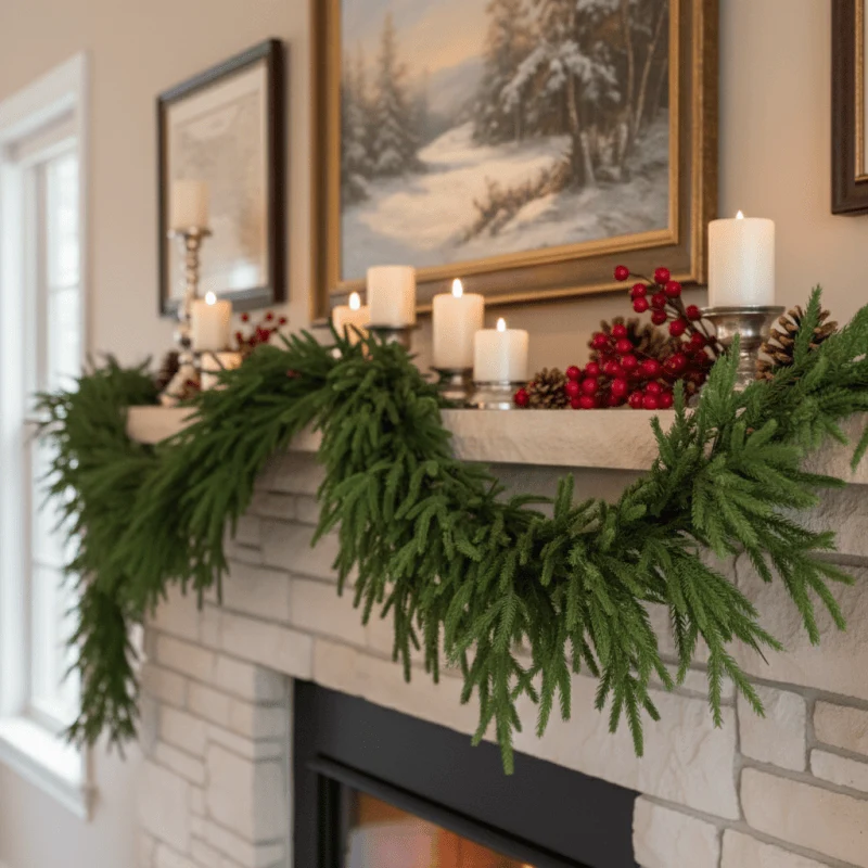 Verified Ownkoti Faux Norfolk Pine Garland Christmas Decor Fashionable