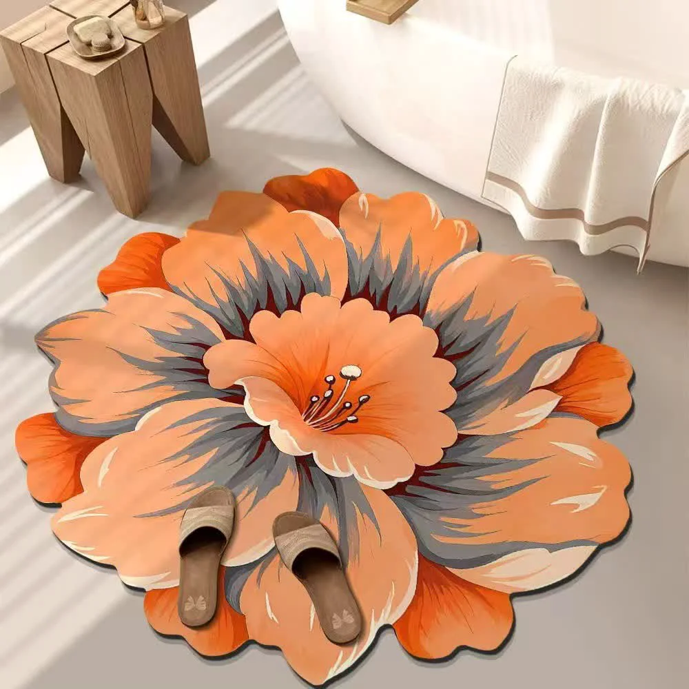Selected Ownkoti Rustic Style Flower 3D Effect Rug Durable