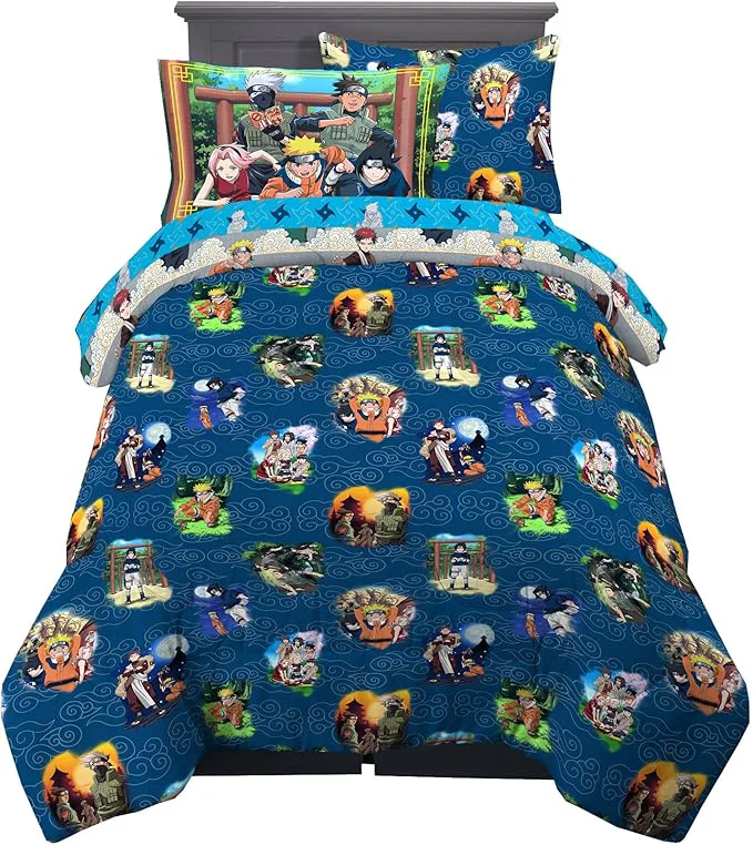 Modern Naruto Anime Bedding Super Soft Comforter And Sheet Set With Sham 5 Piece Twin Size By Franco Sophisticated
