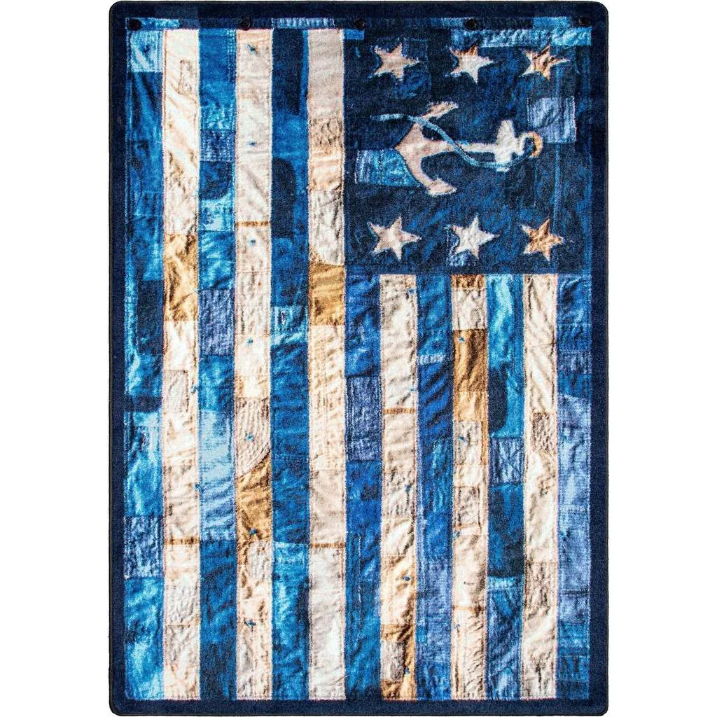 Convenient Blue Jean Anchor Rug – Blues Traditional