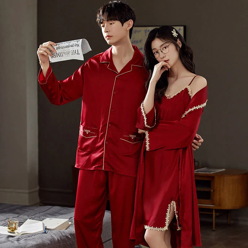 Optimized Ownkoti Lace Couple Matching Nightwear Set Premium