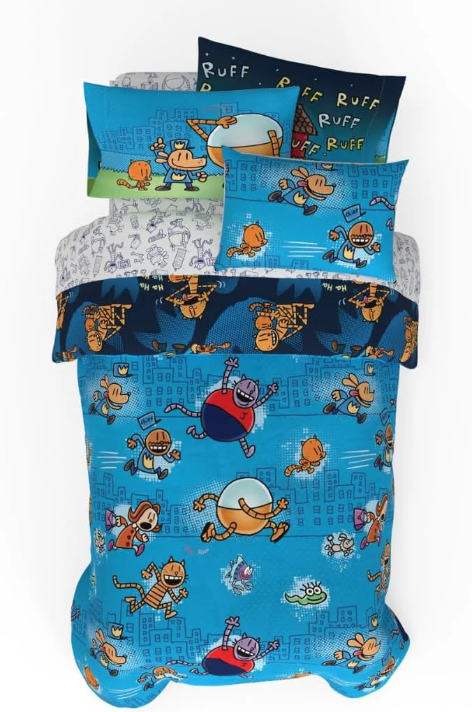 Fast Franco Dog Man Supa Book Kids Bedding Super Soft amp Cozy Reversible Microfiber Comforter and Sheet Set with Sham 5 Piece Twin Size ly Licensed Product Pure