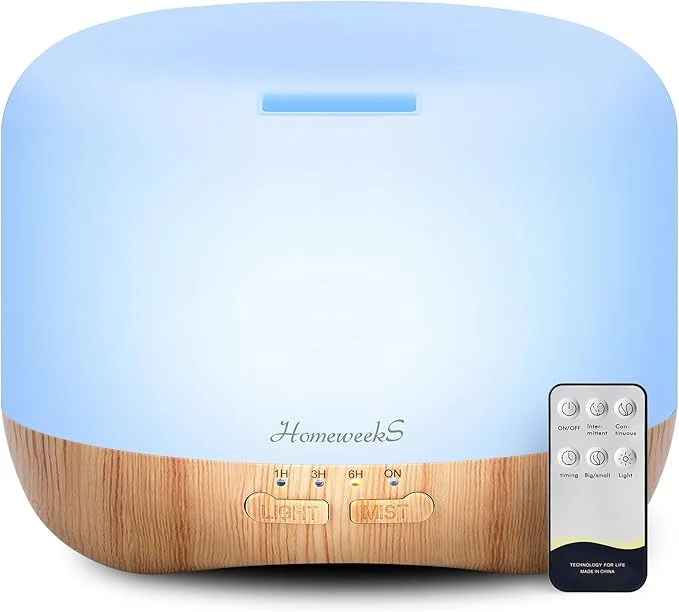 Clean Homeweeks 300ml Essential Oil Diffuser Quiet Aromatherapy Mist Diffusers Contemporary