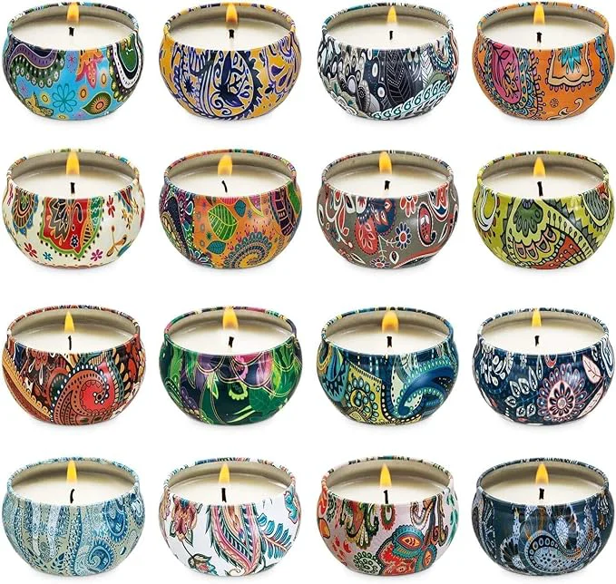 Proven YOROXRG Set 16 Pack Scented Candles Gifts Soy Wax Travel Tin Jar Candles Convenient