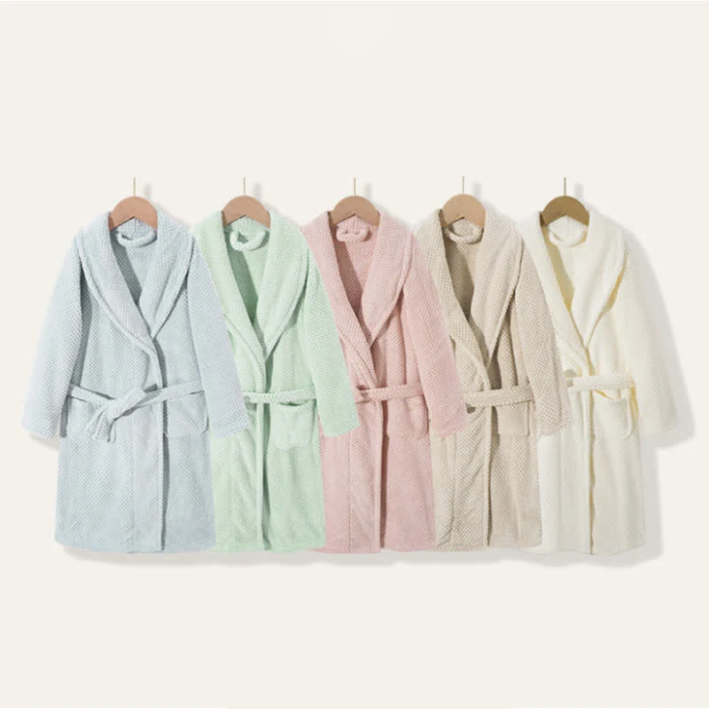 Organic Ownkoti Simple Solid Plush Warm Child Robe Professional