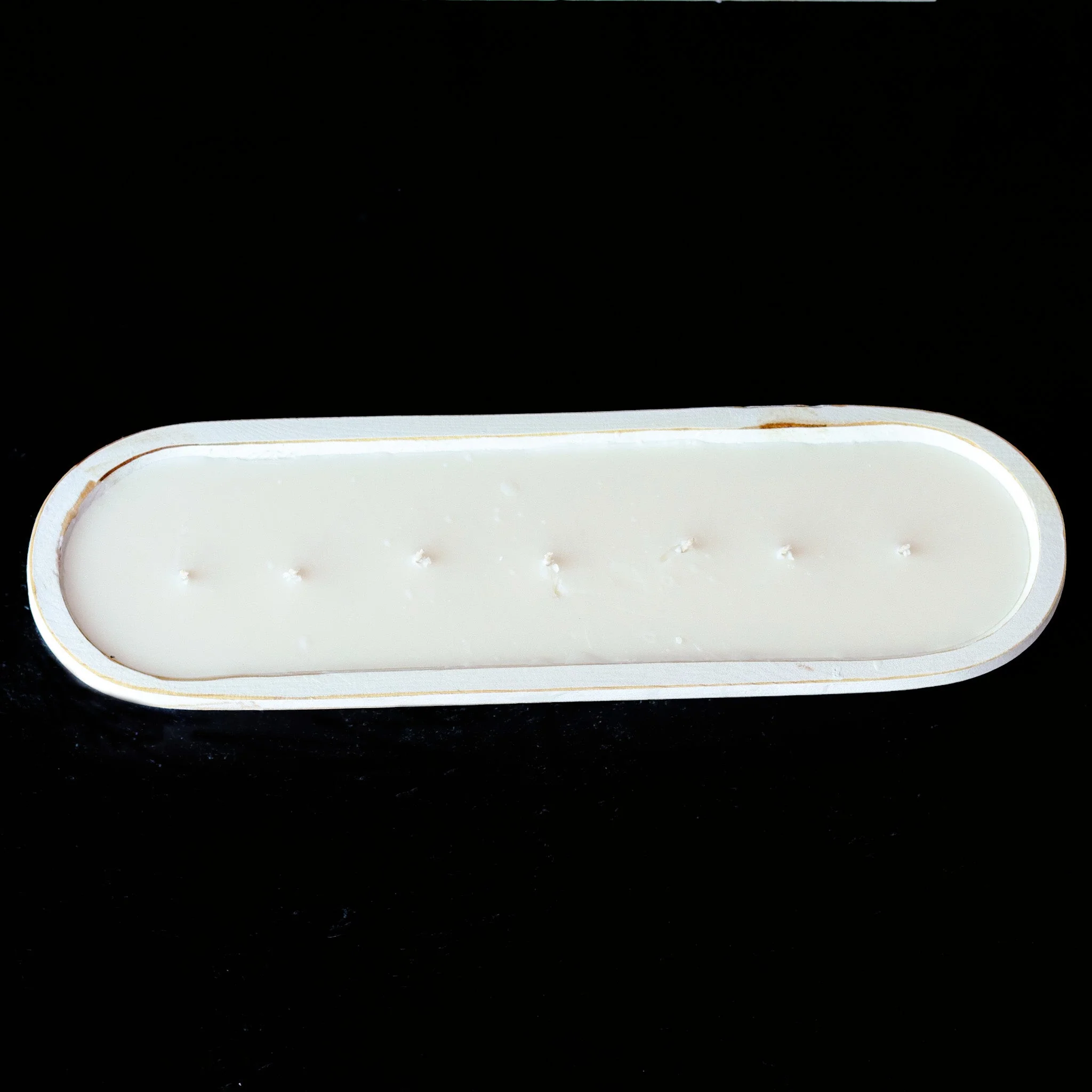 Solid Peppered Suede - 7 Wick White Wood Dough Bowl Soy Candle Premium Material