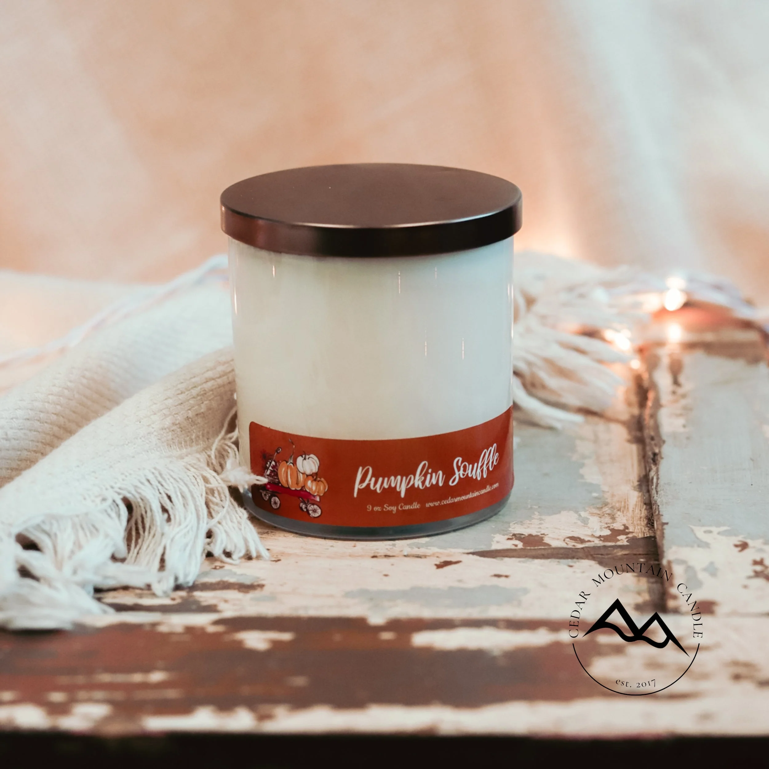 Top-Quality Fall Orange Pumpkin 9 oz Jar Soy Candle Convenient