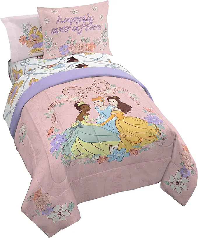 Powerful Jay Franco Kids Comforter Set Includes Sheets and Pillow Covers - Soft and Cozy Bed Set for Stylish Room Decor Pink – Disney Princess 7 Piece Full World-Class