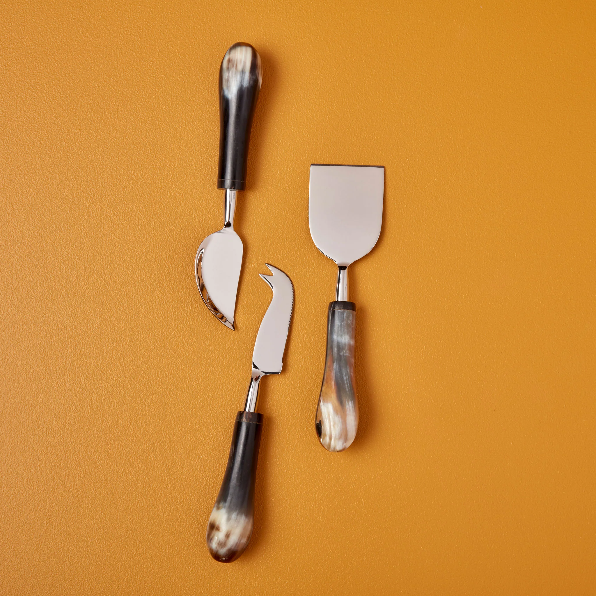 Convenient Horn amp Stainless Cheese Knife Set of 3 Innovative