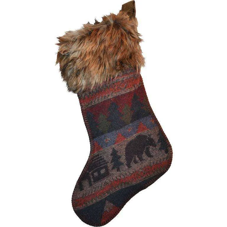 Effective Cabin Bear Christmas Stocking Specialty