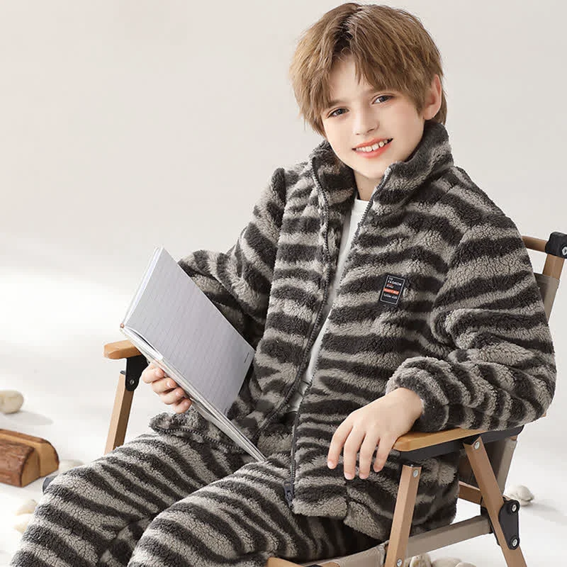 Specialty Ownkoti Zebra Print Zip-up Child Loungewear Set Fast