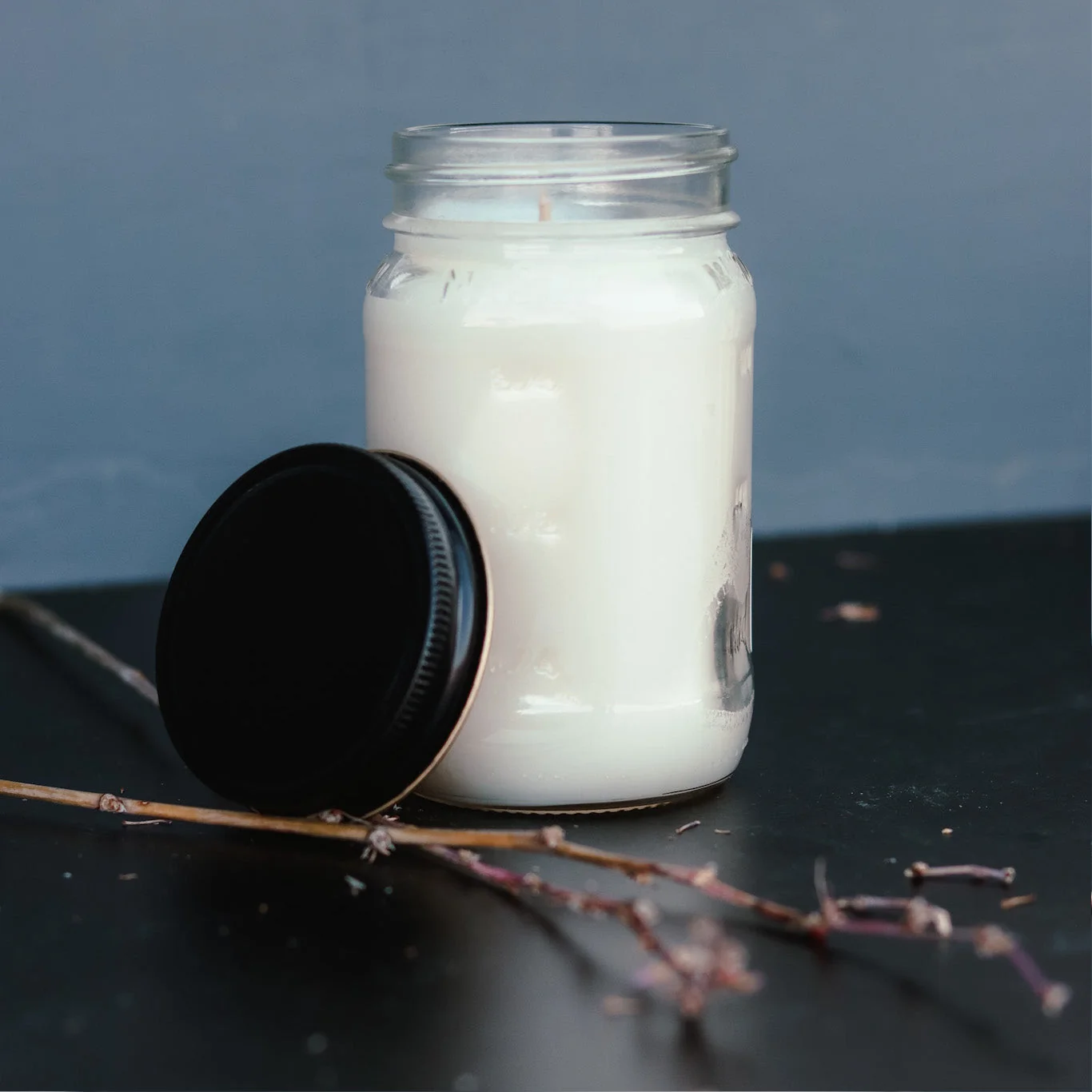 Unique 13 oz Mason Jar Soy Candle - Winter Market Original Design
