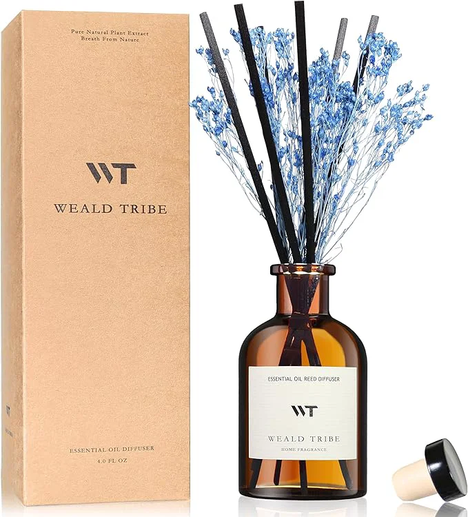 Prestigious WEALD TRIBE Flower Reed Diffuser Set Ocean Mist Sea Salt Scent Trendy