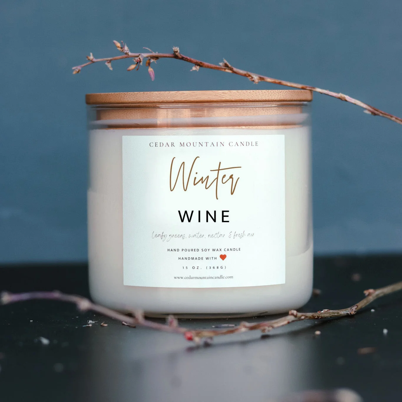 Casual Winter Wine - Bamboo Lid 3 Wick Jar Candle Fashionable