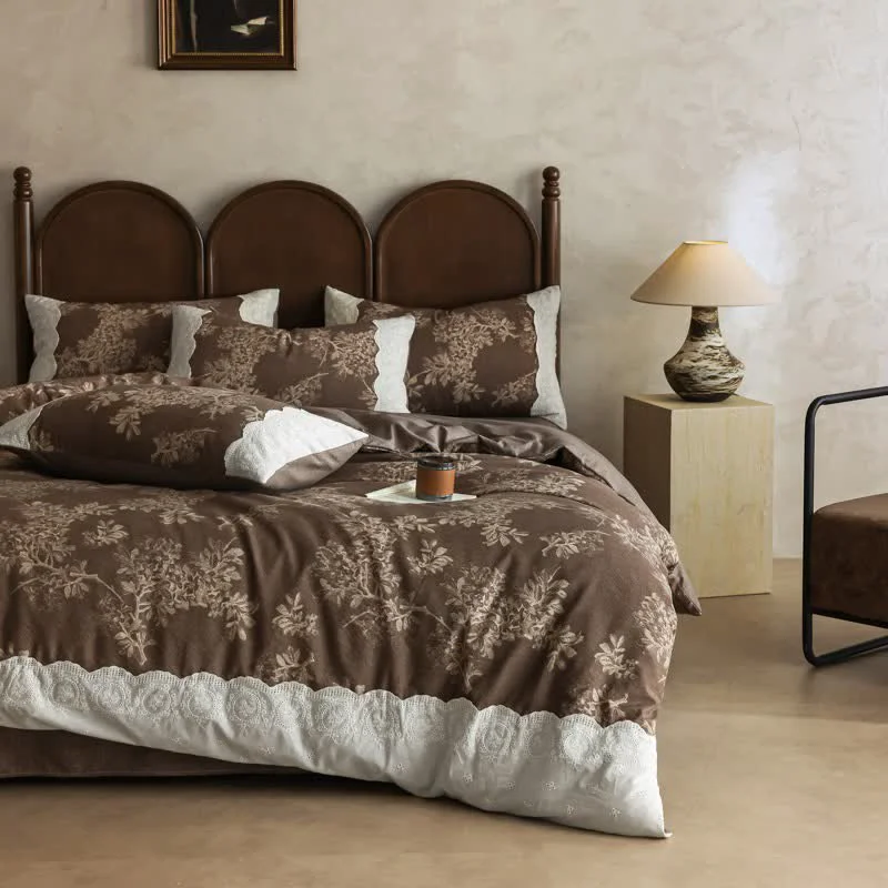 Exceptional Ownkoti Rustic Woven Linen Blend Duvet Cover Set 4PCS Convenient