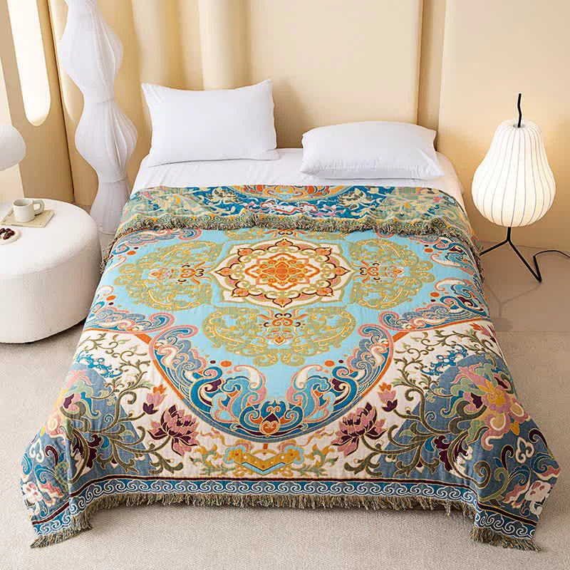 Sophisticated Ownkoti Vintage Pattern Lotus Cotton Gauze Quilt Versatile