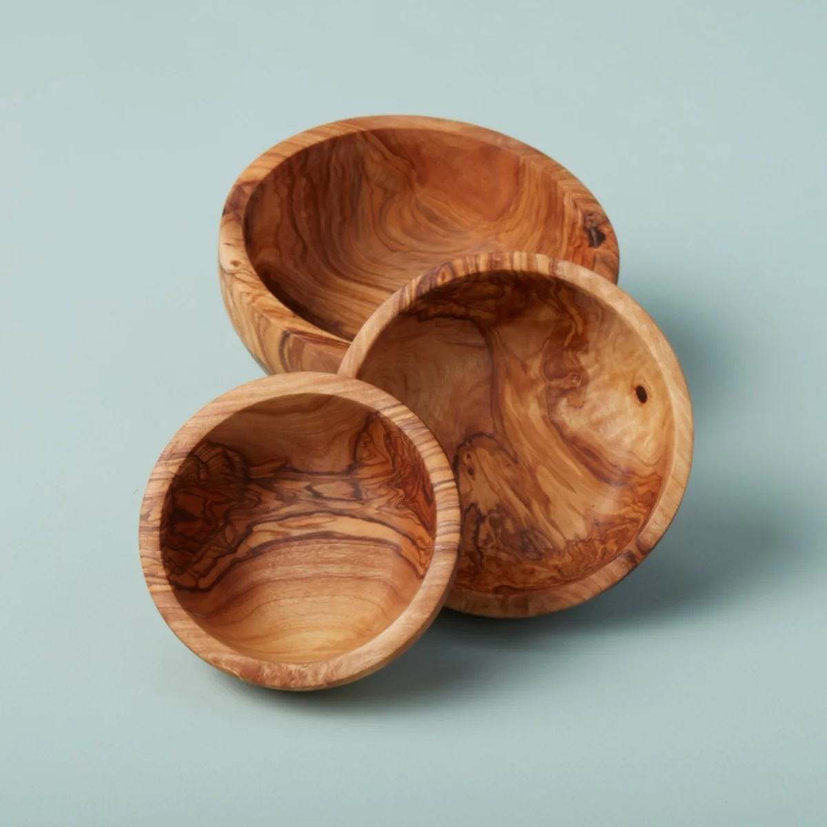 Elegant Olive Wood Nesting Bowls Set of 3 Fine