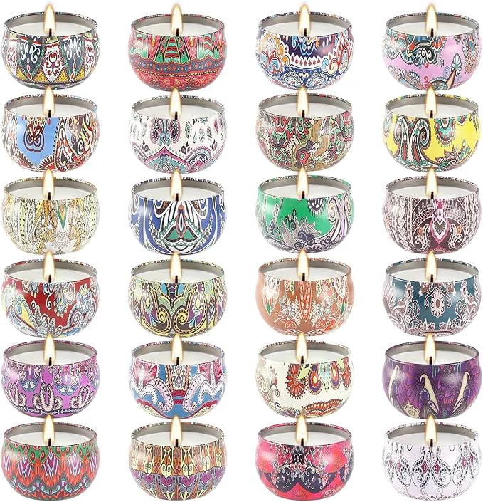 Pure YOROXRG 24Pack Scented Candles Soy Wax Jar Candles Aromatherapy Candles Reusable