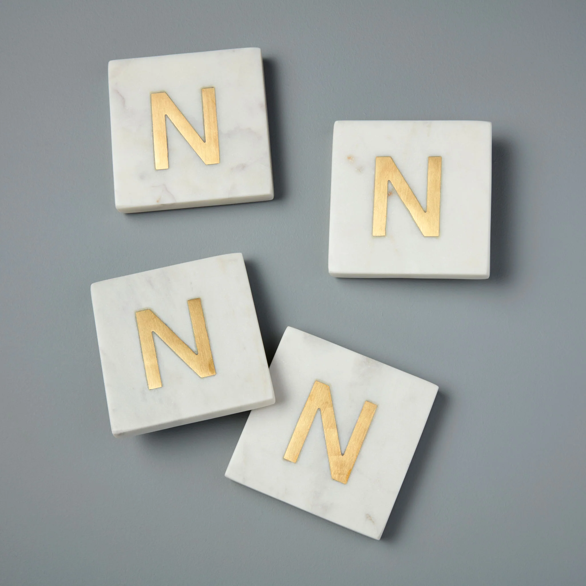 Quality Verona Marble Monogram Coasters Set of 4 - Letter N Environmentally Friendly