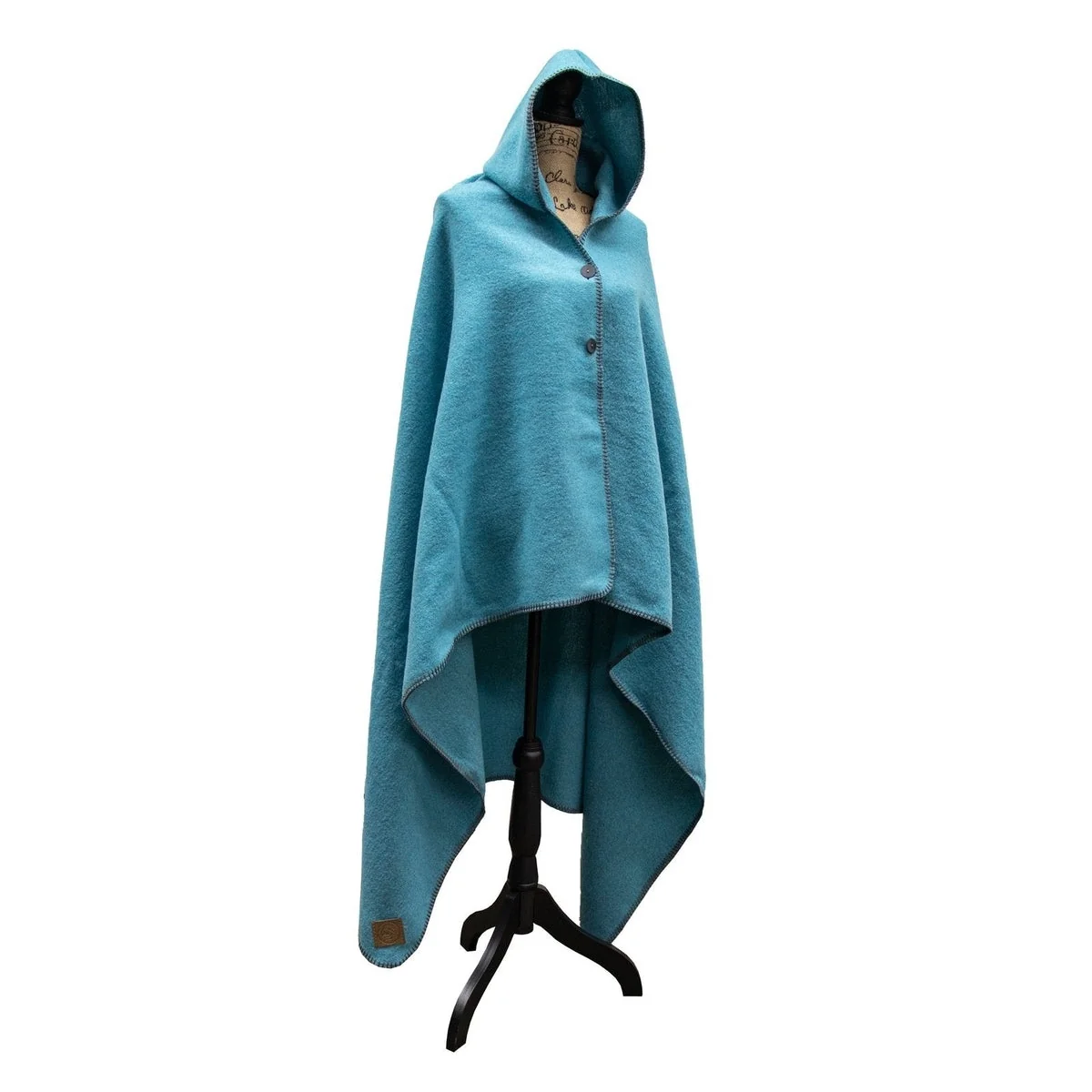 Proven Solid Turquoise Hooded Throw Contemporary