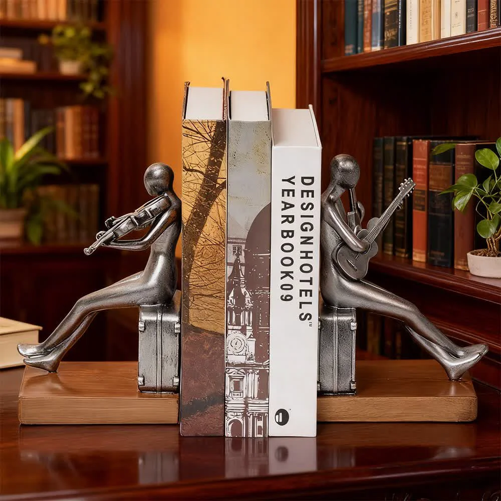 Smooth Ownkoti Musician Resin Decorative Sculpture Bookend Easy-to-Use