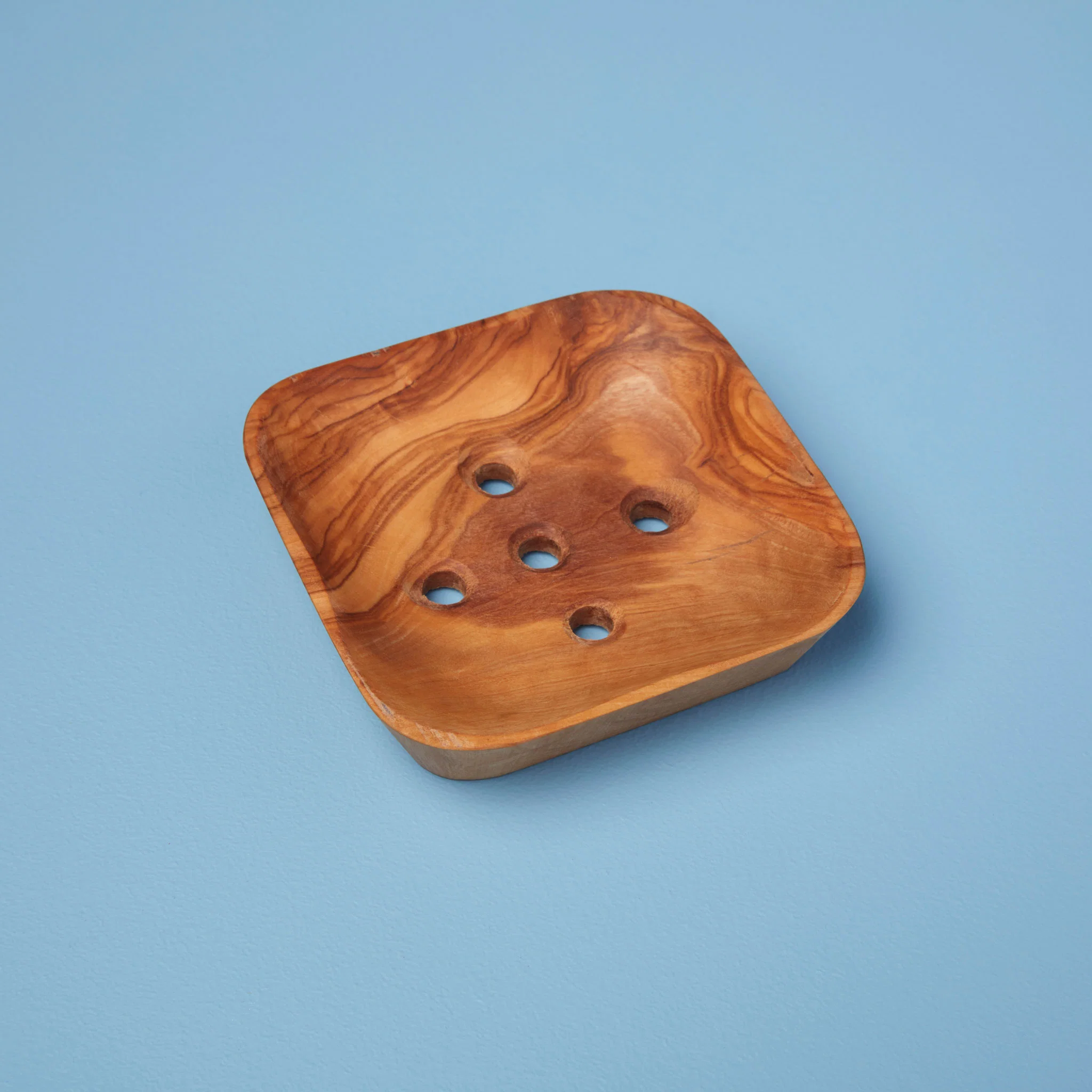 Practical Olive Wood Square Soap Dish Elegant