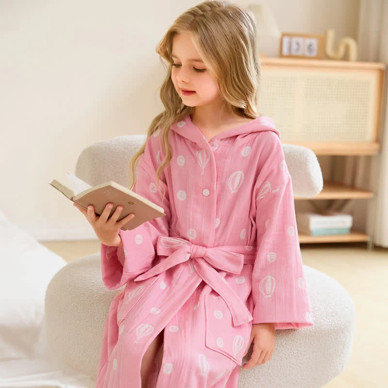 Efficient Ownkoti Air Balloon Hooded Cotton Gauze Child Bathrobe Elite