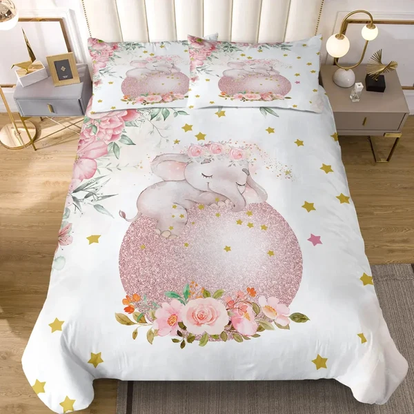 Comfortable Floral Elephant Duvet Cover Superior