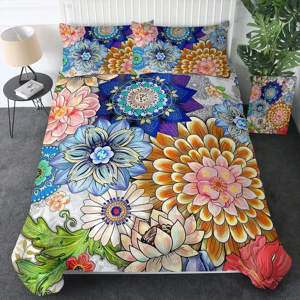 Professional Mandala Flower Duvet Cover Detailed