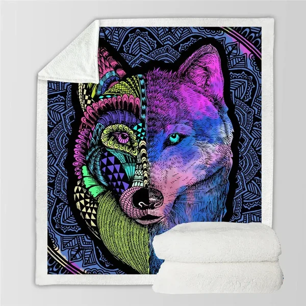 Flexible Wolf Throw Blanket Outstanding
