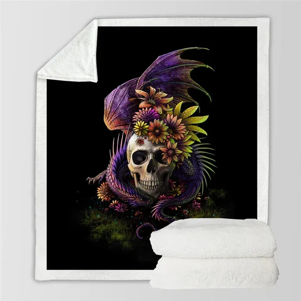 Excellent Floral Skull Throw Blanket Minimalist
