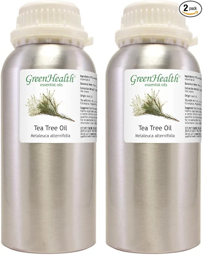 Easy-to-Use 2 Bottles - 16 fl oz Tea Tree Essential Oil Aluminum Bottle - GreenHealth Advanced