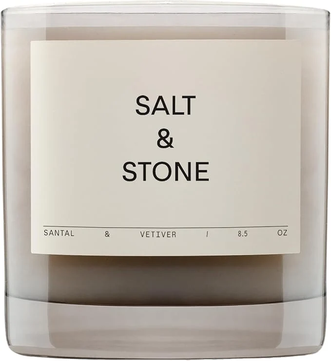 High-End Salt Stone Scented Candle for Women Men Coconut Soy Blend Wax Professional