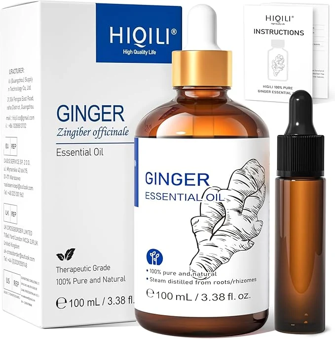 Safe HIQILI Pure Ginger Essential Oil 3.38 Fl Oz Pure Natural Premium Ginger Oil Contemporary
