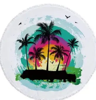 Excellent Coconut Tree Round Towel Traditional