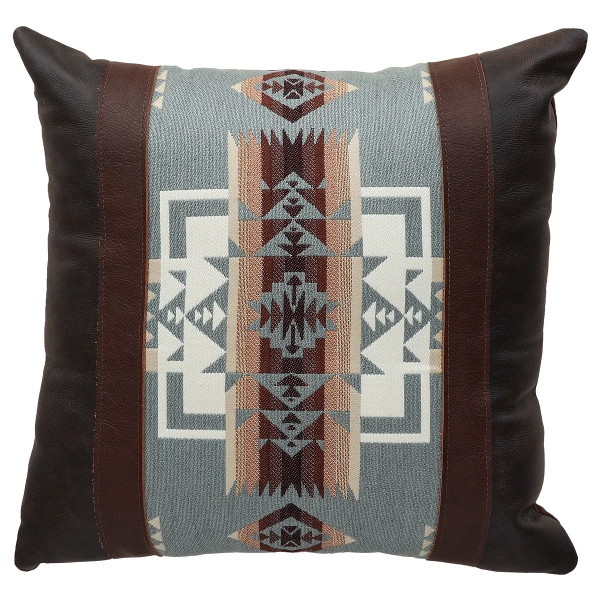 Flexible Wooded River Chief Joseph Leather Pillow - 18x18 Outstanding